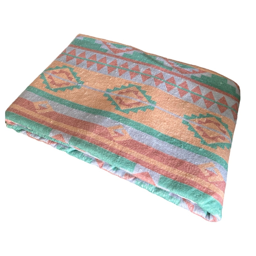 Vintage Native Print Pastel Colored Blanket